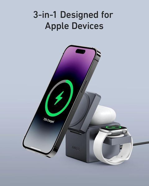 Док-станція Anker 3-in-1 Cube with MagSafe (Y1811JA1) 100528 фото