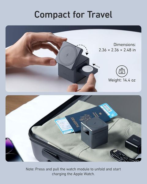 Док-станція Anker 3-in-1 Cube with MagSafe (Y1811JA1) 100528 фото