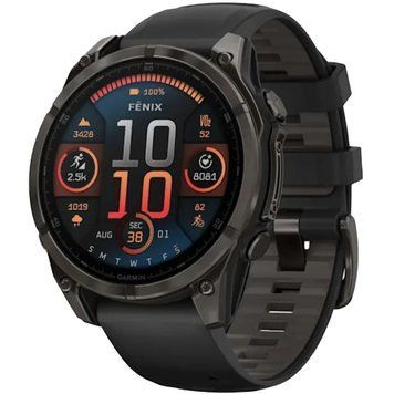 Смарт-годинник Garmin Fenix 8 47mm AMOLED Sapphire Carbon Gray DLC Titanium w. Black/Pebble Gray B. (010-02904-20/21/29) 100176 фото