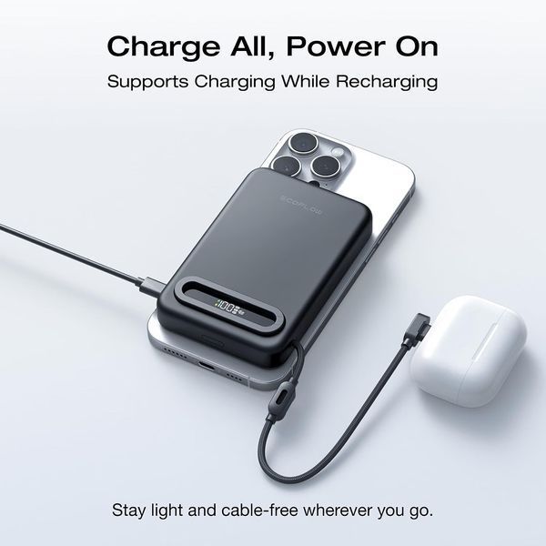 Повербанк EcoFlow RAPID Mag 10000mAh Qi2.2 25 Вт Midnight Black (EF-MB-006) 100591 фото