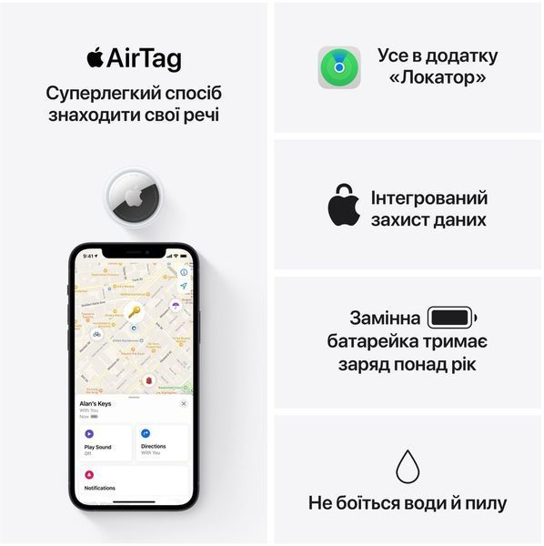 Пошуковий брелок Apple AirTag (MX532) 100234 фото