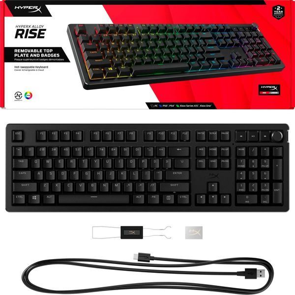 Клавіатура HyperX Alloy Rise PBT HX Red USB Black (7G7A3AA) 100300 фото