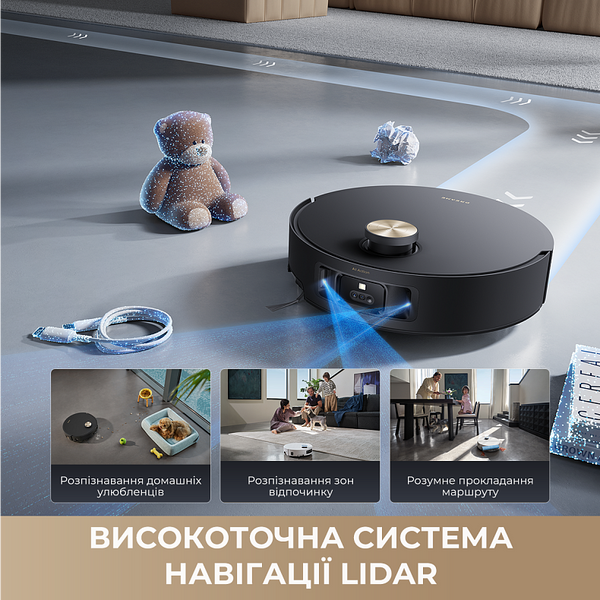 Робот-пилосос з вологим прибиранням Dreame Aqua 10 Roller Black (RLH31CE-bl) 100371 фото