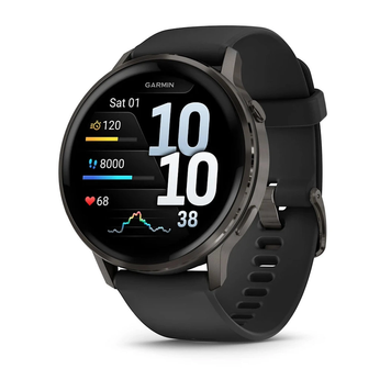 Смарт-годинник Garmin Venu 4 45 mm Slate with Black Silicone Band (010-03014-00/40) 100214 фото